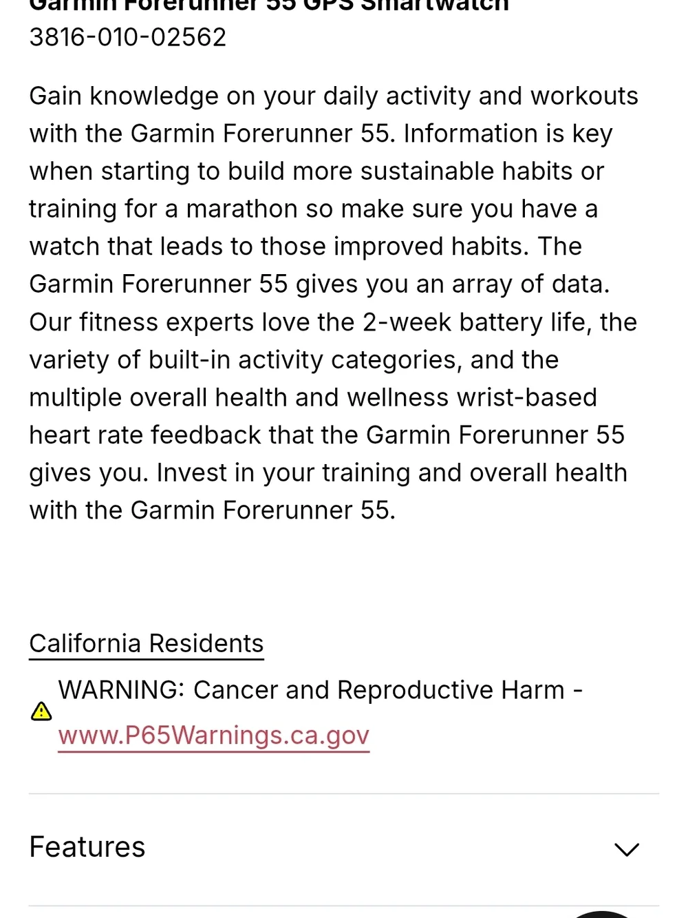 garmin Forerunner 55 GPS Smartwatch - teal